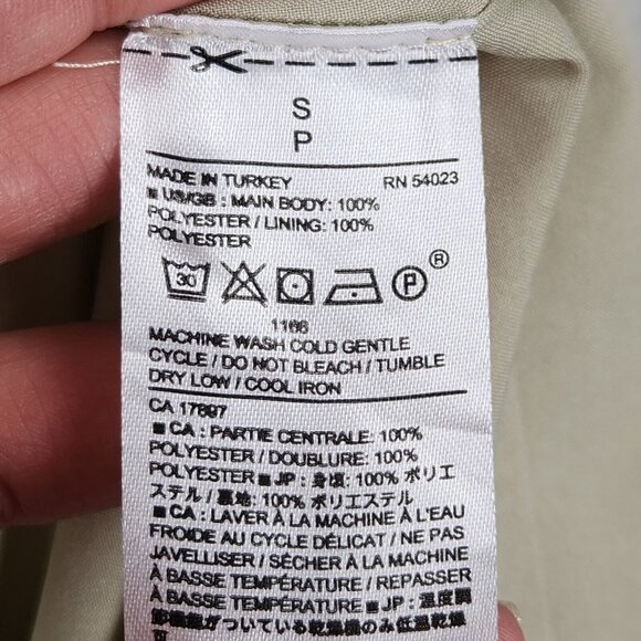 Banana Republic Dress Womens Small Cream Snakeskin Print Ruffle Lightweight - Picture 9 of 11